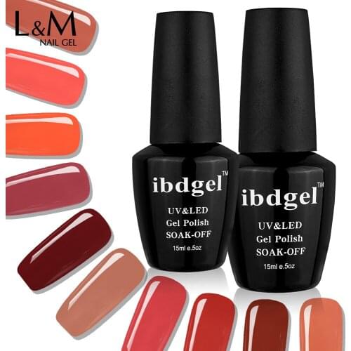 6 Bottle ibdgel Carnelian Color Series Gel Long Last Artist UV Gels Polish Tools Professional Beauty Colour Top Base Coat Gels