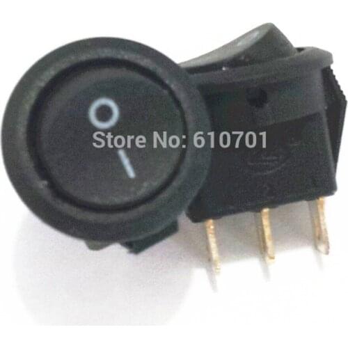 AC 3A/250V 6A/125V SPDT On/On Snap In Round Boat Rocker Switch Black 3 Pin