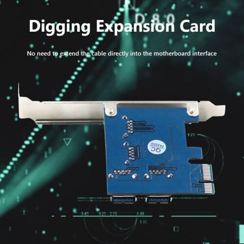 PCI-E to PCI-E Adapter PCI-Express 1x to 16x 1 to 4 USB 3.0 Riser for BTC LTC ETH Miner for Windows XP / 7/8/10 Expansion Card