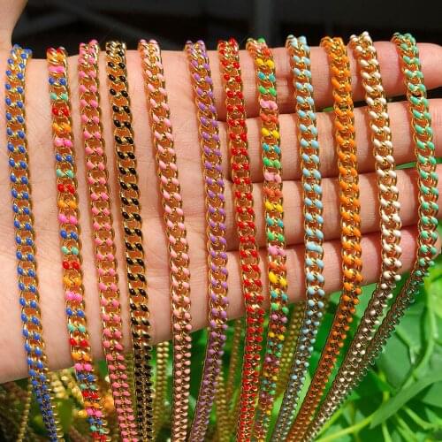 1m/lot Gold Color Chain Dripping Oil Buckle Chain For Jewelry Making Bracelets Necklace Ankles DIY Accessories Handmade