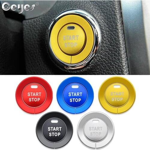 Ceyes Car Styling Switch Ignition Engine Start Stop Rings Decoration Covers Hole Accessories Case For Nissan Qashqai J11 Sticker