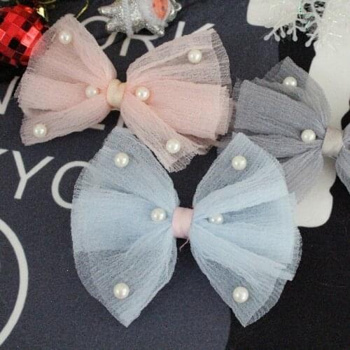 Classic Pet Bows Cats Dog Pearl lace Bow-knit Hairpin Grooming Supplies Handmade Puppy Dog Headdress Pet Accessories