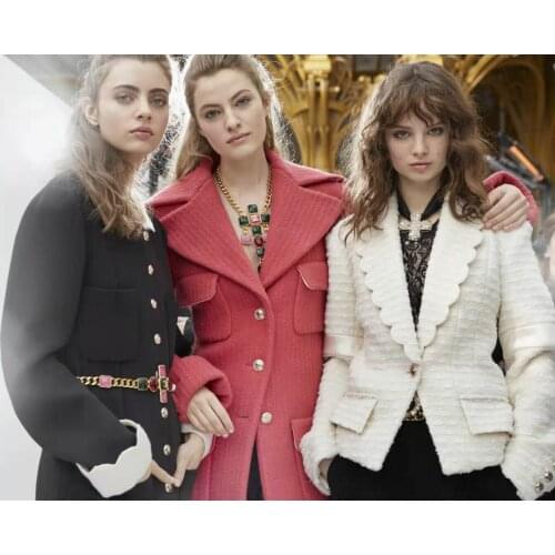 Classy Beige Appllique Embroidery Jacquard Wool-Blend Jacket Elegant Thickness Wave Notched One Button Tailored Formal Blazer