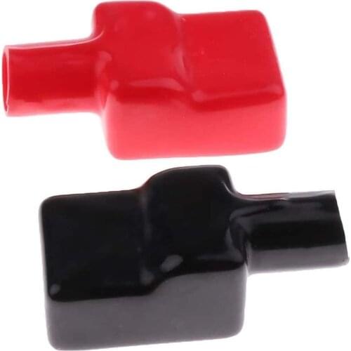 Battery Terminal Covers and Boots Flexible Soft Plastic Red & Black Positive and Negative for Vehicle 2 Pcs