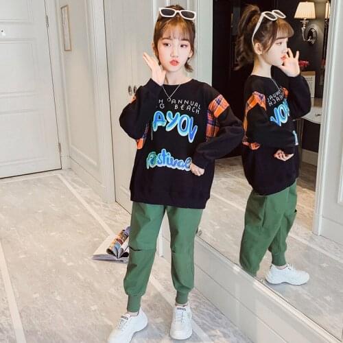 Beauty Childrens Clothes Set Baby Girls Tops+ Pants 2pcs/Set Kids Spring Summer Costume Teenage Girl Clothing High Quality