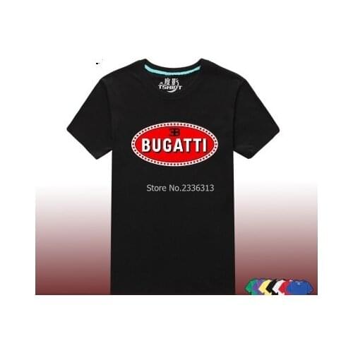 Summer Car logo standard Bugatti T-shirt cotton short-sleeved clothing customer solid colour T shirt