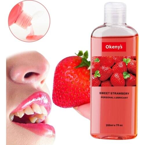 200ml Edibal Strawberry Lubricant for Sex Oral Anal Vagina Body Massage Oil Lube Anal Water Based Lubricants Sex Oil for Adults