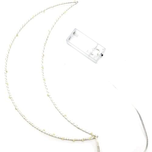 Cute Moon Hanger Lights for Living Room Creative Metal Frame Led Night Lights Holiday Lights New Year Birthday Party Decoration