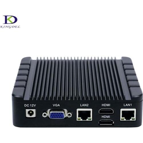 Quad Core Industrial Mini PC Fanless PC Intel Celeron J3455 Mini Computer with 2*HDMI 1*VGA 2*COM 2*LAN Win10 8GB RAM 256GB SSD