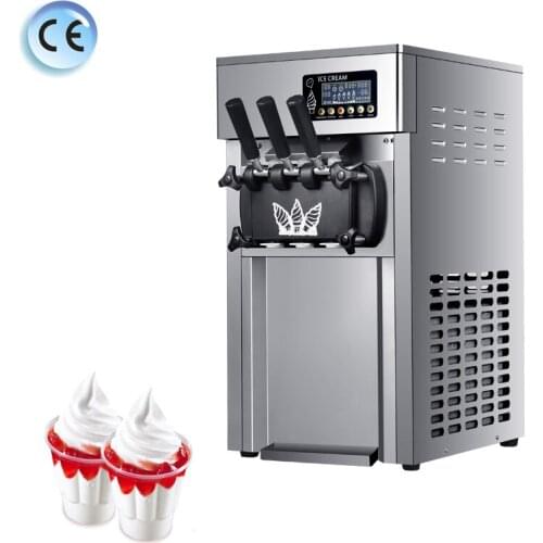 Small digital display ice cream machine 2+1 mixed flavor desktop soft ice cream machine