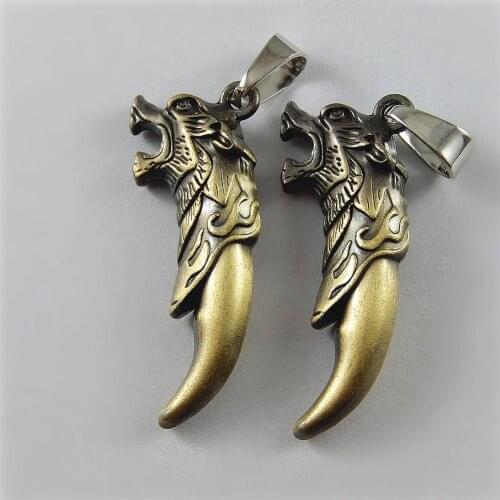 New 2pcs/lot Man Punk Alloy Spike Top Necklace Pendant Bracelet Charms 43*17mm Handmade Jewelry Findings Accessories Craft 51699