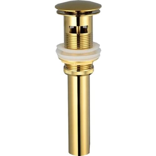Luxury Gold Bathroom Basin Sink Pop Up Drain Brass Vanity Sink Waste Drainer With Overflow