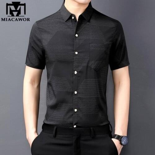 New Summer Men Shirts Short Sleeve Print Casual Shirt Slim Fit Camisa Masculina Drop Shipping Men Clothing C788