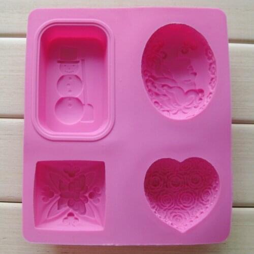 SI087 silicone mold 4 cavities chocolate molds food grade silicone fondant moulds cake decotation tools free shipping PRZY
