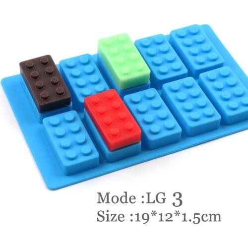 Silicone Lego Building Blocks 3D DIY Mold Chocolate cake decorating tools, 10 hole soap mold and ice tray NEW