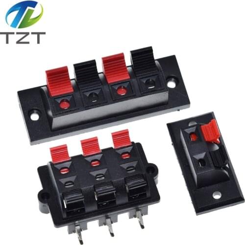 TZT 2/4/6 Way Spring Push Release Connector Speaker Terminal Strip Block