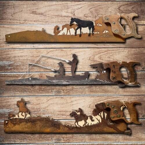 ZK40 Fathers Day Unique Gift Metal Art Tree Wall Decor Rustic Look Hanging Ornament Home Decoration Home crafts DropShipping