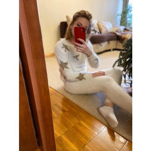 Womens trousers New Womens winter mink cashmere knitted leggings/trousers thick warm pants free shipping JN234A