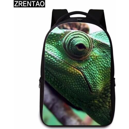ZRENTAO animal printing laptop backpack lizard rugzak school bag mochilas casual bookbag travel bags with zipper side pocket