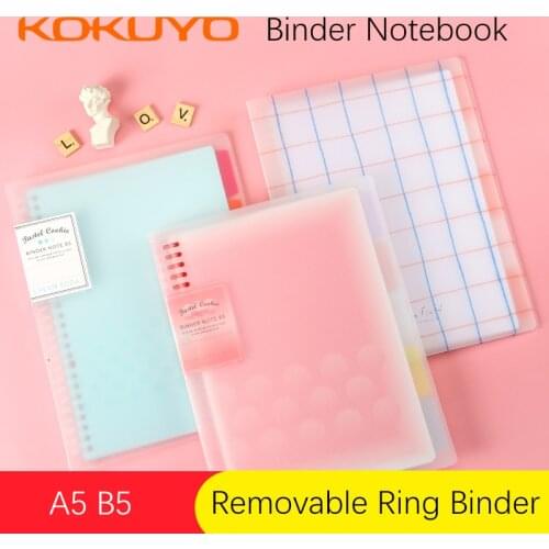 1pc KOKUYO Binder Notebook A5 B5 with Index Page Simple Design Loose-leaf Book Removable Cover Ring Binder Student Stationery