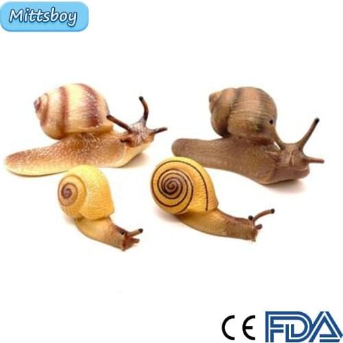 1Pcs Baby Science Education Simulation Solid Animal Reptiles Snails CE Anction Lifelike PVC Action Static Model Educational toys