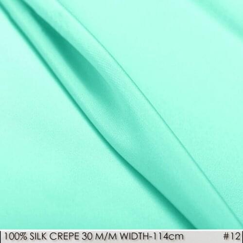 CREPE DE CHINE SILK Fabric 2017/114cm width/30momme/100% Natural Silk Great Sexy Silk Pajamas for Women Fabric Turquoise NO.12