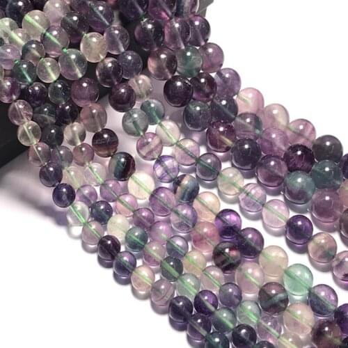 6/8/10mm Round Natural Purple Fluorite Stone Beads For Jewelry Making DIY Bracelet Loose Gem Stone Beads Strand 15