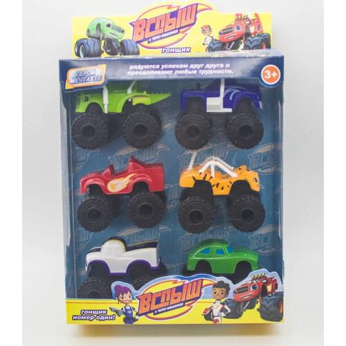 6pcs/Set Blaze Monster Machines Car Toys Russian Miracle Crusher Truck Vehicles Figure Blazed Toys for Children Christmas Gifts