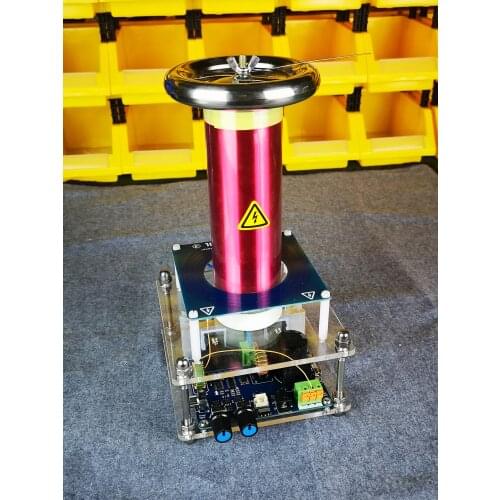 AC110V-240V Solid Music Tesla Coil High-power DIY Lightning Model Educational Toy With Adapter