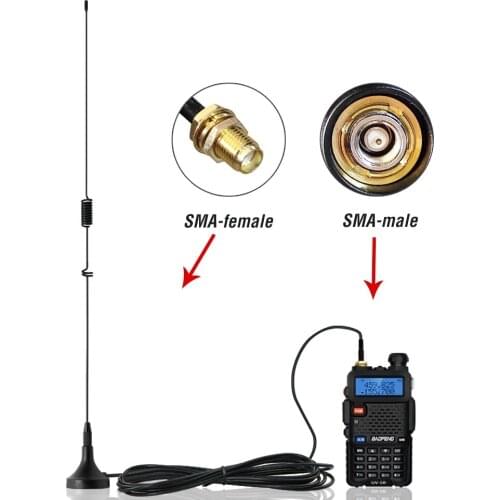Walkie Talkie Accessories UT-106 Car High Gain Antenna Connector VHF UHF Dual Band On-board Antenna For Baofeng UV-5R GT-3TP