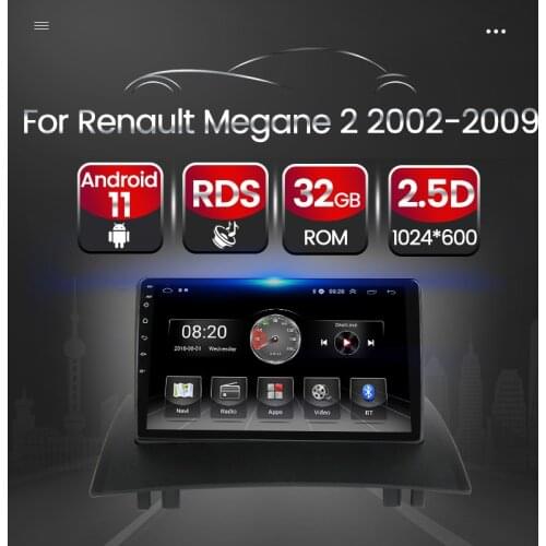 Android System BT Car Radio Player For Renault Megane 2 2002-2008 2009 FM/AM Stereo Auto Multimedia GPS Navigation NO 2 Din DVD