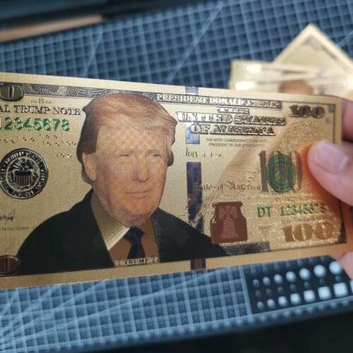 50 Pcs President Donald Trump Colorized $100 Dollar Bill Gold Foil Banknote US
