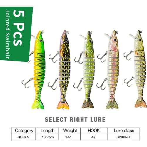 Banshee 5Pcs Sinking Swimbaits For Trolling/Pike 13 Multi Jointed Swimbait Set Hard Artificial Baits For Fishing Lure Crankbaits