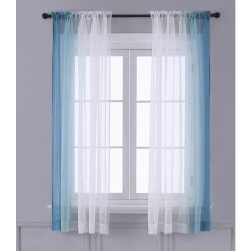 [Free Custom] GYV1177-9 Sheer Voile Tulle PC Left&Right Gradient Rod Living Room Kitchen Bedroom Home Decorative Window