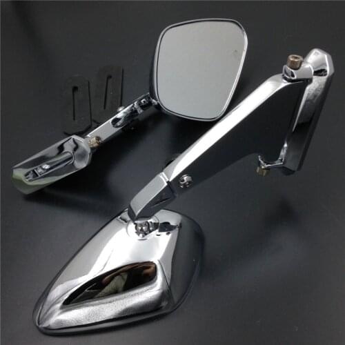 Motorcycle Street Bikes Side Rearview Mirrors Chrome Diamond Shape Style For Honda For Kawasaki For Suzuki For Yamaha For Ducati