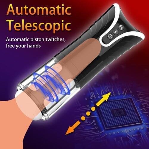 Electric Telescopic Masturbation Cup for men telescopic Pocket Vagina Real Pussy 18+ Adult Erotic Toys for Men Masturbatings