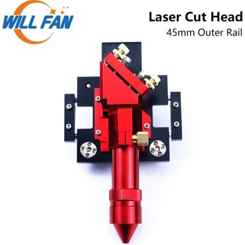 Will Feng Laser Cut Head Fit 45mm Outer Rail Mirror Dia 25mm Lens Dia 20mm FL 50.8/63.5mm For Co2 Laser Cutter Engraving Machine