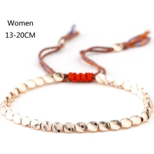 Cotton Luck Rope Bracelet Tibetan Copper Bead Bracelet Buddhist Braided Good Lucky Bracelet Amulet Jewelry Adjustable