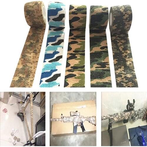 Outdoor Camouflage Tape Hunting Camping Sport Camouflage Stealth Self-Adhesive Elastic Bandage Wrap Tape 5 cm * 4.5 m