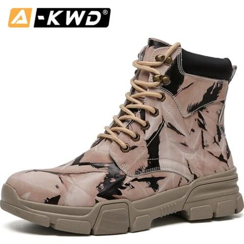 Winter Men Boots Autumn Comfy Rubber Outsole Fashion Shoes Men 2020 Genuine Leather Casual Boots Men Brand Design Mens Boots 47