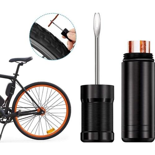 Bicycle Tubeless Tire Repair Tool Kit MTB Road Bike Tubeless Repair Tool Puncture Plug Rubber Strip Cycling Simple Accessories