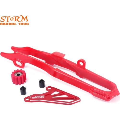 Motorcycle Chain Slider Guide + roller + CNC Front Sprocket Cover Guard For Honda CR250R 02-07 CRF250R 04-09 CRF250X CRF450R