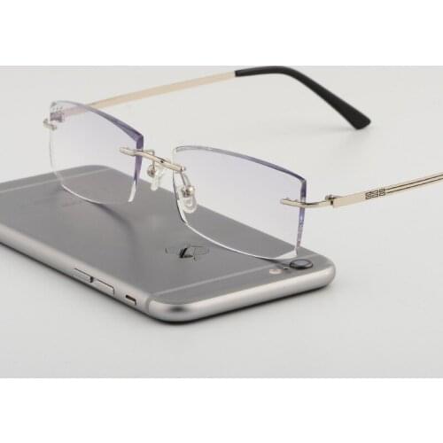 New Unscrewless Eight-hole Glasses Frame Frameless Diamond Trimming Mens Korean Glasses Prescription Glasses