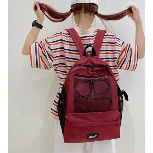 2020 New Solid Backpack Girl School Bags For Teenage College Wind Women School Bag High Quality Nylon High Student Bag Black