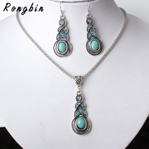 Top Sale Women Necklace silver plated with earrings jewelry sets for women party gift chokers statement neckalces sets