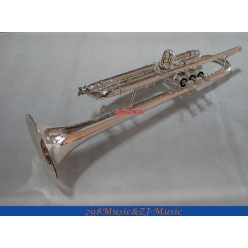 Silver Plated Trumpet Bb Key Horn With Case