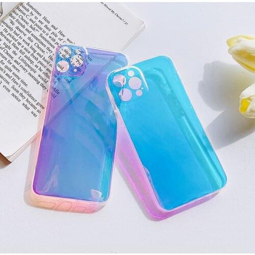 Shockproof Silicone Phone Case For iPhone 7 8 6 6S Plus XS Max XR 11 12 mini SE 2020 Case Light Purple Protection Back Cover