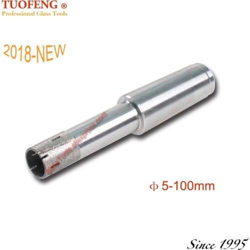 TUOFENG Diamond Core Drill Bit for Glass with Cone Shank / Sintered Diamond Drill Bit Hole Saw eyelet tools / OD 5-100mm