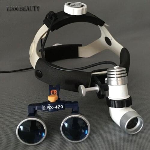 High Ratio Of Kepler Head Lamp Holder Lamp Magnifying Glass, 2.5 X/3.5 X 420mm Dental Head lamp Magnifying Glass Free Shipping