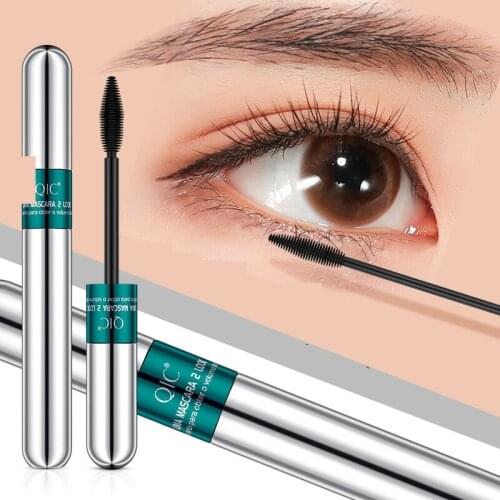 Waterproof Eyelash Mascara Makeup 4D Silk Fiber Lash Black Thicken Lengthen Curling Random Color Silicone Brush Head TSLM2